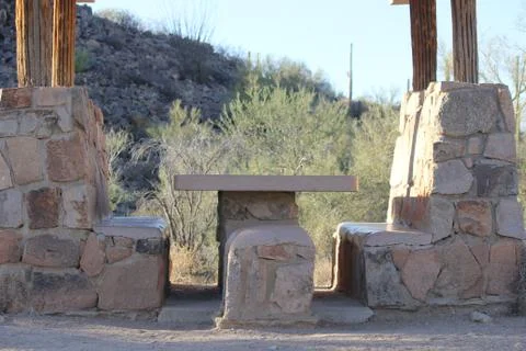 Desert Picnic Bench Stock Photos