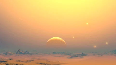 The desert planet of aliens Stock Footage 62633835