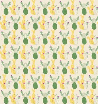 Desert plants, cacti. Vector pattern. cactus Stock Illustration