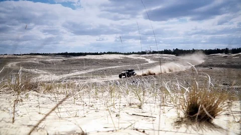 Desert race. UTV Off Road Extreme Racing Stock Footage 105501832