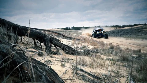 Desert race. UTV Off Road Extreme Racing Stock Footage 105501835