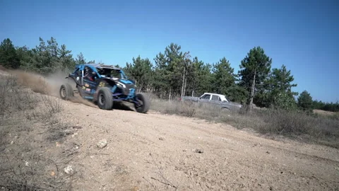 Desert race. UTV Off Road Extreme Racing Stock Footage 148141611