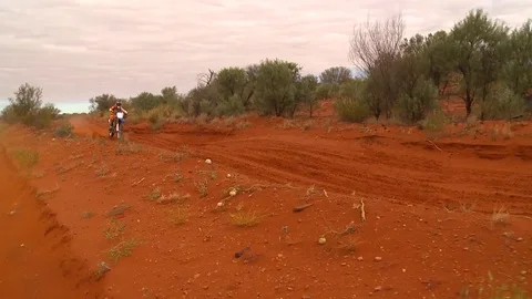 Desert racer going fast Stock Footage 74366798