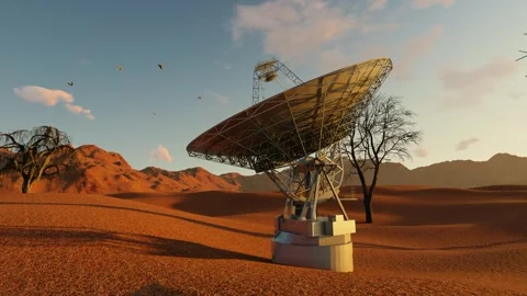 Desert radar astronomy detection Stock Footage 288173442