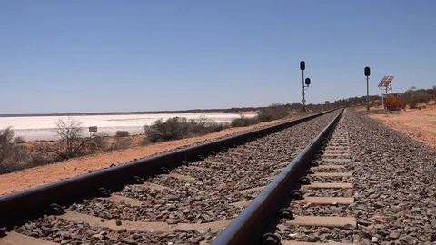 Desert Railway Stockbeeldmateriaal 119603572