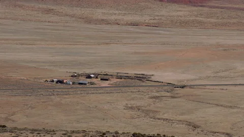 Desert ranch at Vermillion Cliffs, on Hwy 89a Utah 4k, Stock Footage 254374525