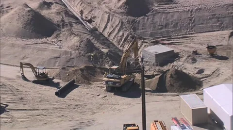 Desert Reservoir Construction Radar Stock Footage 40688906