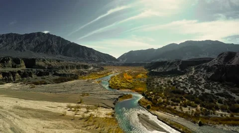 Desert with river Argentina Stock Footage 57299643