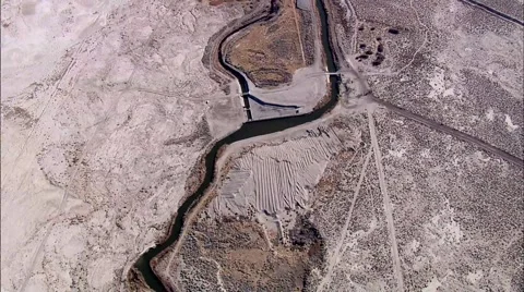 Desert River Mountain Aqueduct Stock Footage 40682694