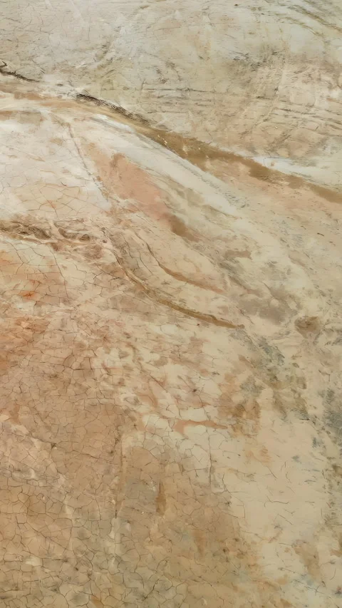 Desert Riverbed Patterns. High Vantage Point Highlighting Intricate Sediment And Stock Footage 346040051