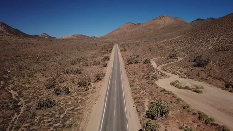 Desert Road aerial Stock Footage