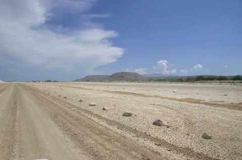 Desert Road &amp; Air Strip Stock Photos
