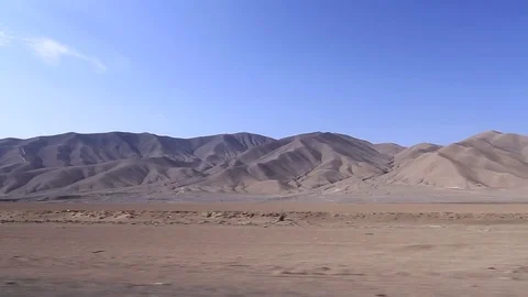 Desert road and mountains Stock Footage 77052196