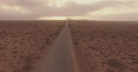 Desert road during sunset Video stock 68284066