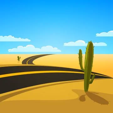 Desert Road Stock Illustration