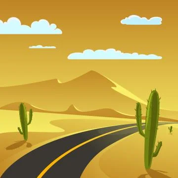 Desert Road Stock Illustration