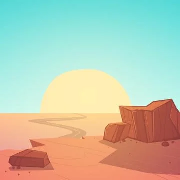 Desert Road Stock Illustration
