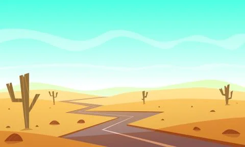 Desert Road Stock Illustration