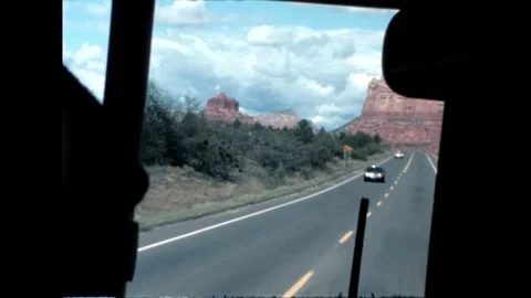Desert Road with Mountains Stock Footage 276291340
