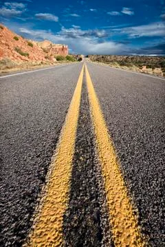 Desert Road to Nowhere Stock Photos