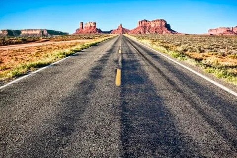 Desert road Stock Photos