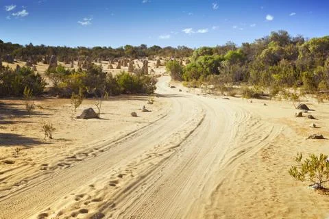 Desert road Stock Photos