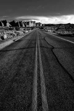 Desert road. Stock Photos