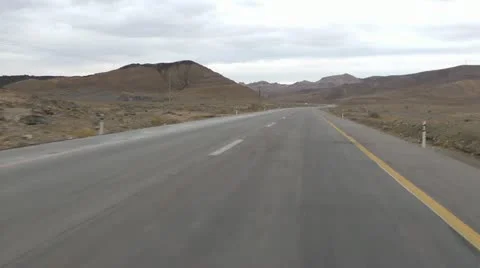 Desert Road POV Driving 2 Stock Footage 22302453