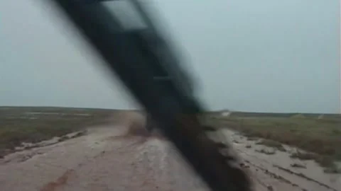 Desert Road In The Rain Stock Footage 247112403