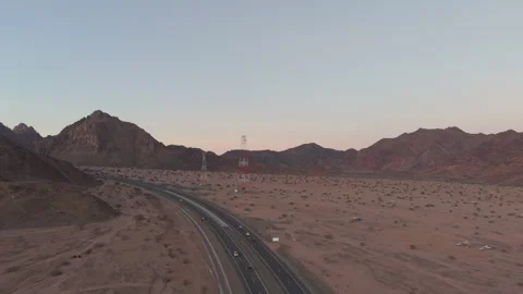 Desert Road Trip Through Rugged Mountains Stock Footage 329894913