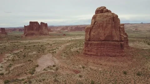 Desert rock formations in Utah in a drone shot Stock-Footage 167656534