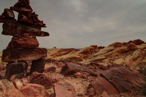Desert Rock Statue Time Lapse Video stock 50677588