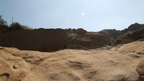 Desert rocks, cavernous rock in BG Video stock 90072795