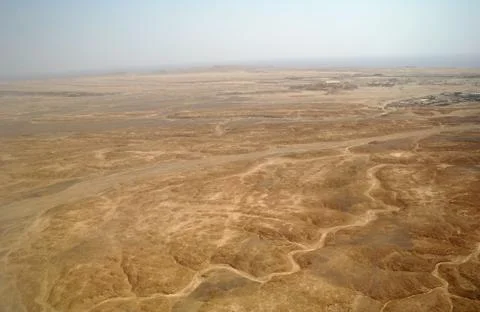 Desert with rocks, top view Stock Photos