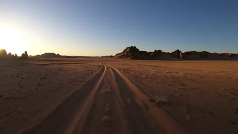 Desert Sahara Drive Stock Footage 196646677