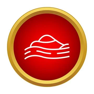 Desert sand dunes icon representing arid landscape Stock Illustration