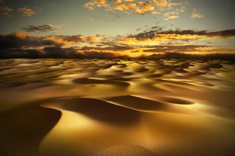 Desert with sand dunes. Stock Illustration