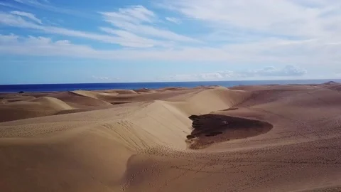 Desert Sand Dunes In Maspalomas Gran Canaria Stock Footage 144766880