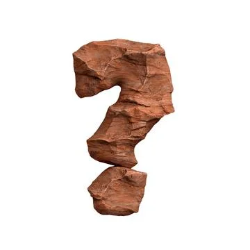 Desert sandstone interrogation point - 3d red rock symbol - Suitable for A... Stock Photos
