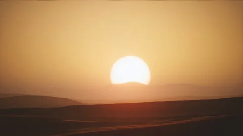 Desert scene sunrise Stock Footage 242504349