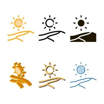 Desert simplified icon vector outline Stock Illustration
