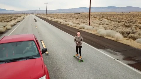 Desert Skateboarding Stock Footage 86137087