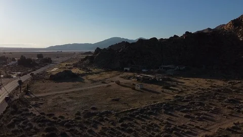 Desert Small Town Stock Footage 126877596