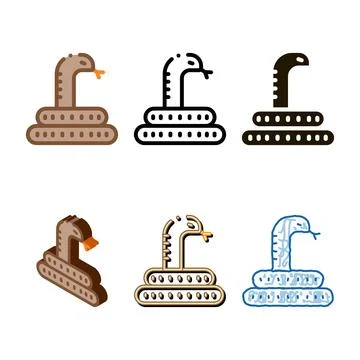 Desert snake icon set vector outline Stock-Illustration