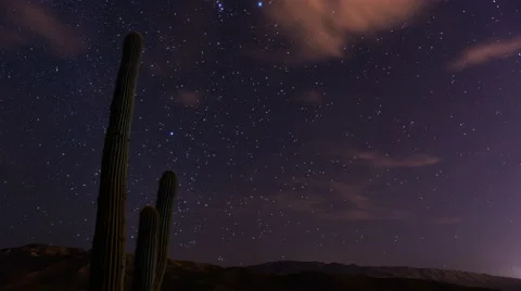Desert Stars with Clouds 1 Video stock 53375817