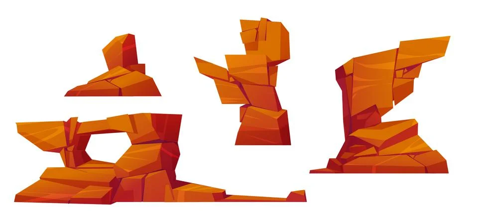 Desert stones, rock elements of mountains 스톡 일러스트