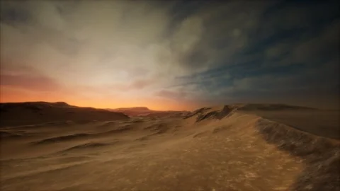 Desert storm in sand desert Stock Footage 124602235