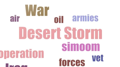 Desert Storm Tagcloud Animated Isolated On White Video stock 107213839