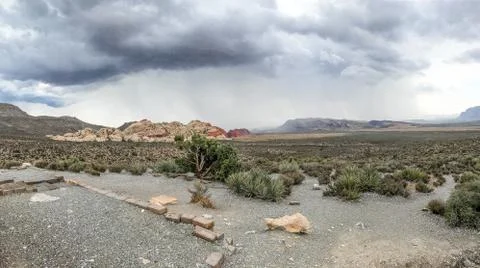 Desert stormy sky Stock Photos