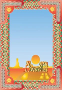 Desert style text box Stock Illustration